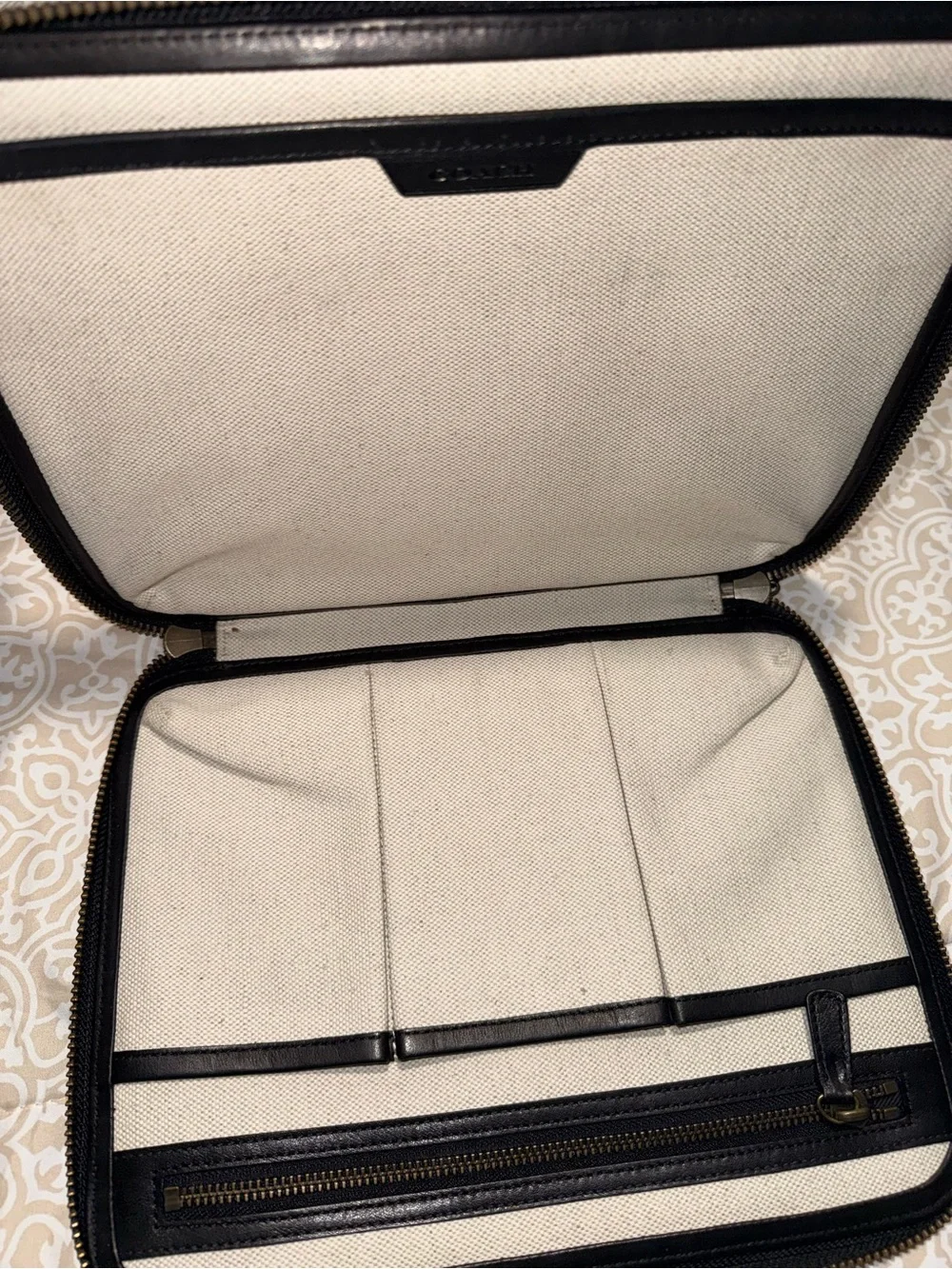 Coach Black Leather Laptop Portfolio Case